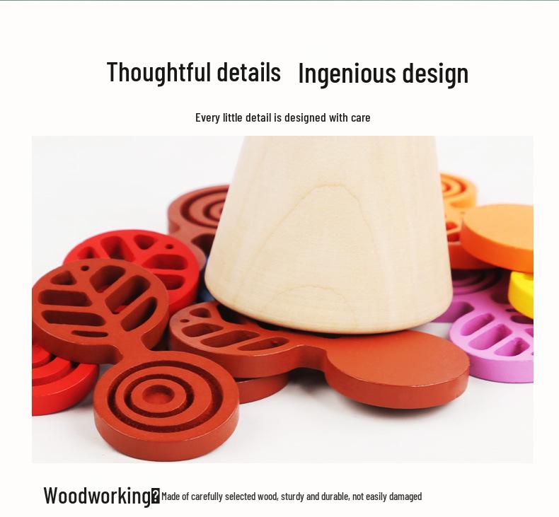 Children's Montessori Rotating Tree Blocks - Educational Toy for Fine Motor Skills