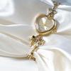 Orologio Bracciale a Cuore con Fiocco Oro Retrò per Donna