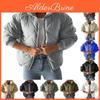 Color Womens Short Solid Casual Plaid One Collar Thick Long Sleeved Cotton Jacket