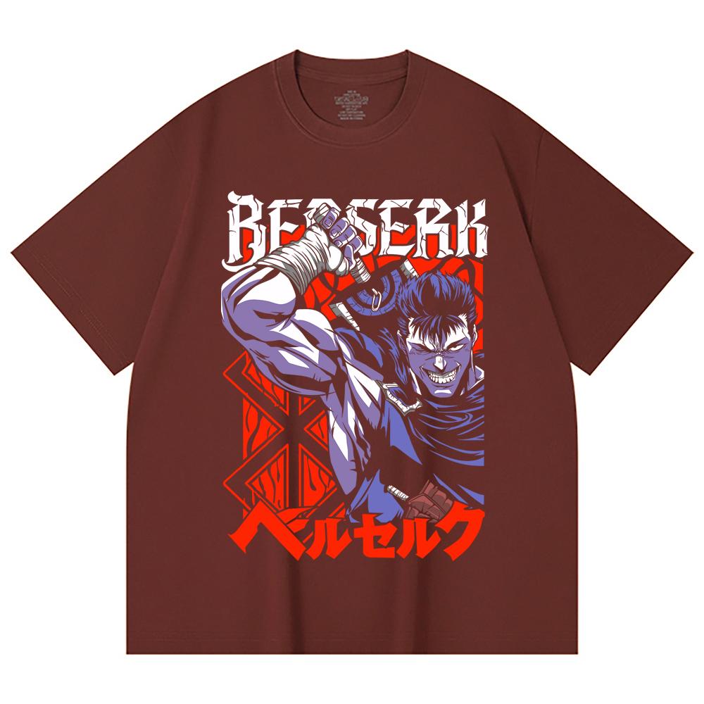 230 Gsm 100% Cotton Berserk V11 Print Unisex Heavy Cotton T Shirt