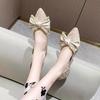 Fashion Ladies Footwear Pointed Toe with Bow Women's Flat Shoes Black Pearl Chic and Elegant Shoe Fashionable Luxury Brand Spring 39 Y2k