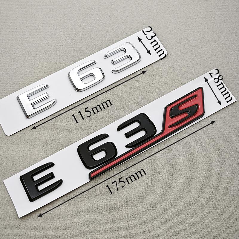 3D ABS Chroom Zwart Auto Letters E63 E63S Logo Embleem Sticker Auto Kofferbak Badge Decals Voor Mercedes Benz E63 E63S W213 Accessoires QK0