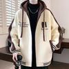 Youth Boys' Trendy Hooded Baseball Jacket for Spring and Autumn