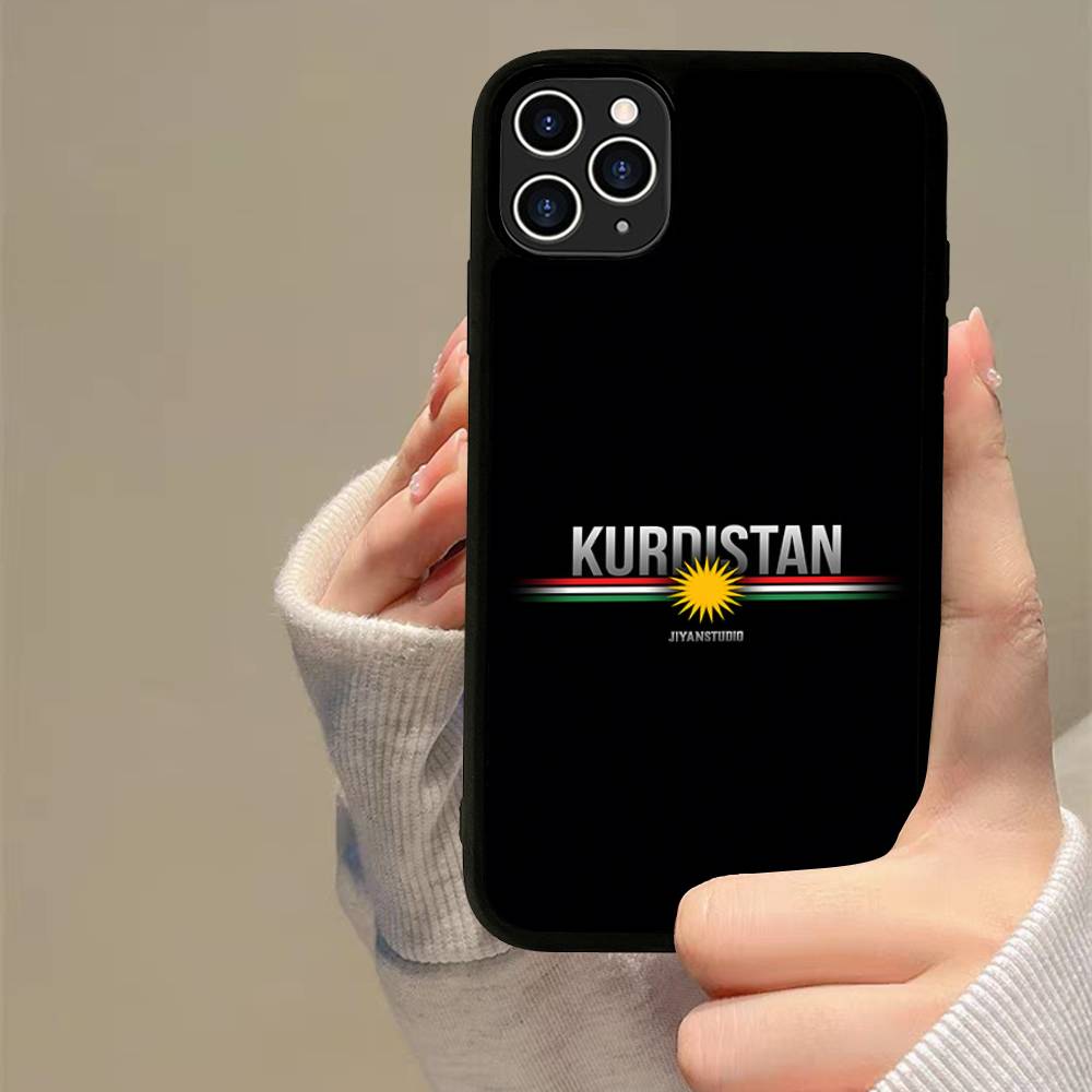K-Kurdistan Flag Phone Case Silicone PC+TPU For For IPhone 11 12 13 14 15 16 Plus Pro Max Cover