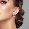 New 925 Silver Hoops Earrings Colorful Flower Butterfly Bee Drop Earring For Women Birthday Party Fashion Jewelry Gifts