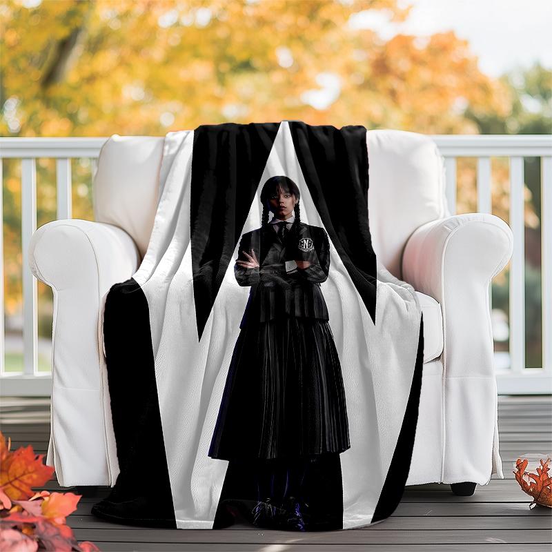 Wednesday Theme Printed Blanket - Perfect for Couch, Bed, Travel & Outdoor Use | Machine Washable, Cozy & Durable.
