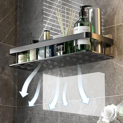 Wall Mounted Shower Rack Large Capacity No Drilling for Bathroom Kitchen Space Saving Easy Install Store Toiletries Cosmetics