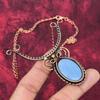 Angelite Necklace Copper Wire Wrapped Gemstone Necklace Adjustable Chain Necklace Angelite Jewelry Handmade Necklace Copper Jewelry For Gift