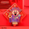 Chinese God of Wealth Wooden Fridge Magnet Set
