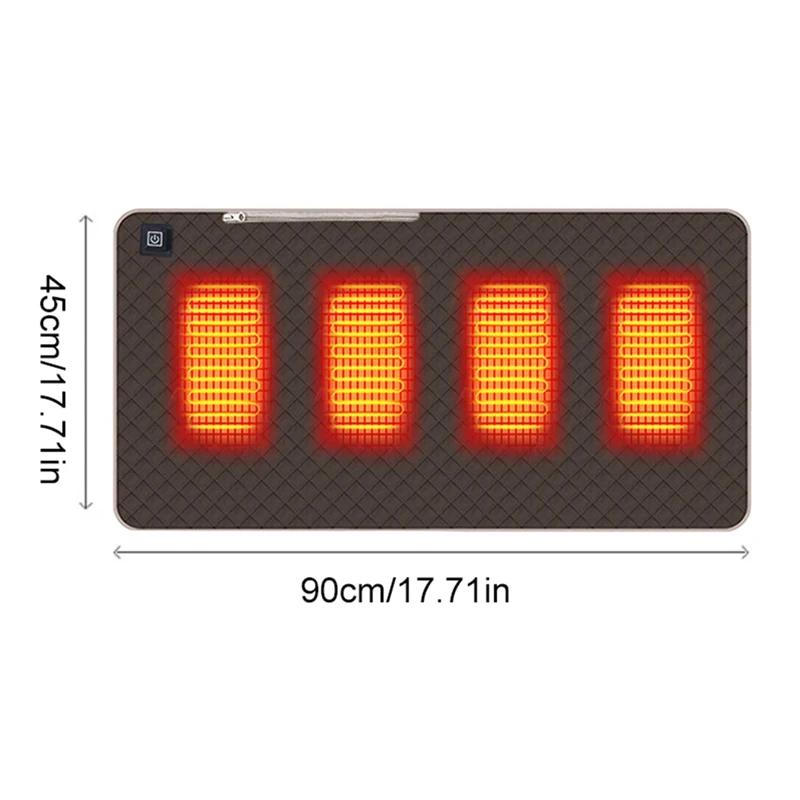 4 Heated Areas Camping Chair Heated Mat USB/Type-C Electric Blanket 3 Speed Adjustable Smart Temperature Control Warm Pads