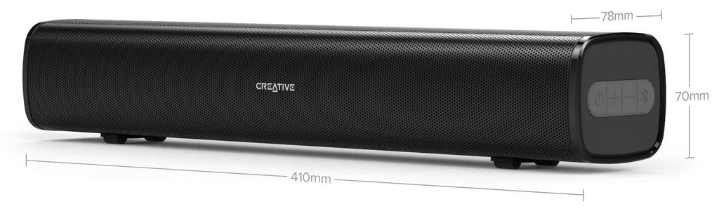 Creative Stage Air PC Speakers (SP-STGEA-BK) with 41cm Wide AUXBTUSB (for Memory), 20W Deep Bass Passive Radiator, and Approximately 6 Hours of