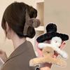Large Plush Clip Back Head Hair Grab for Women Simple Temperament Hair Clip Hairy Shark Clip Korea Hair Accessories for Girls