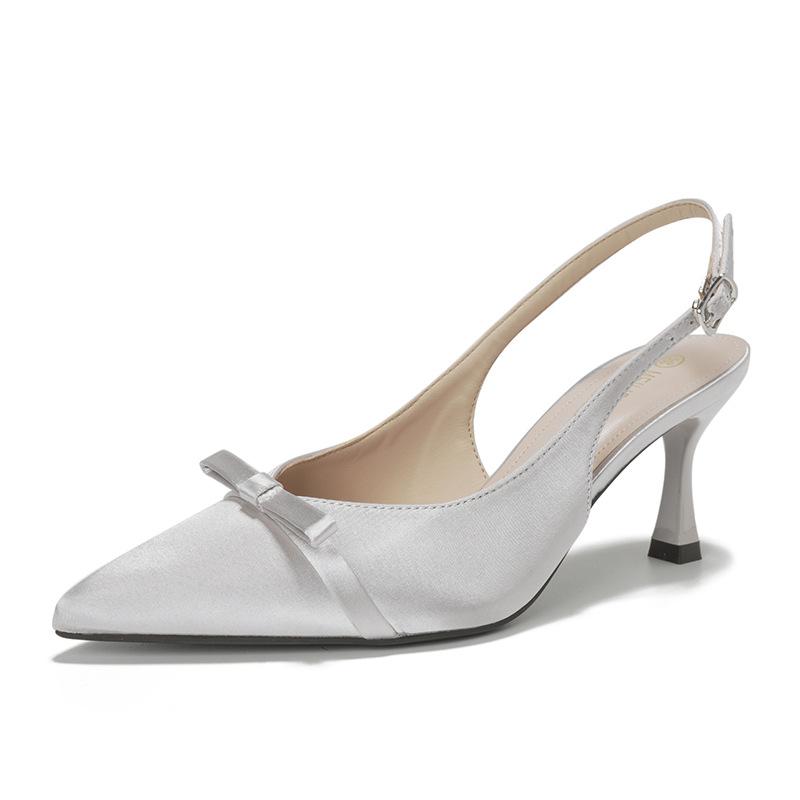 

Летняя новая сумка голова пустая сандалии женские внешние бант темперамент универсальные острый носок высокий каблук сандалии женские 34