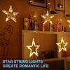 LED Star Light String Christmas Lights Festival Lights Neon Colored Lights String Five Pointed Star Curtain Lamp Room Ins Decorative Lamp