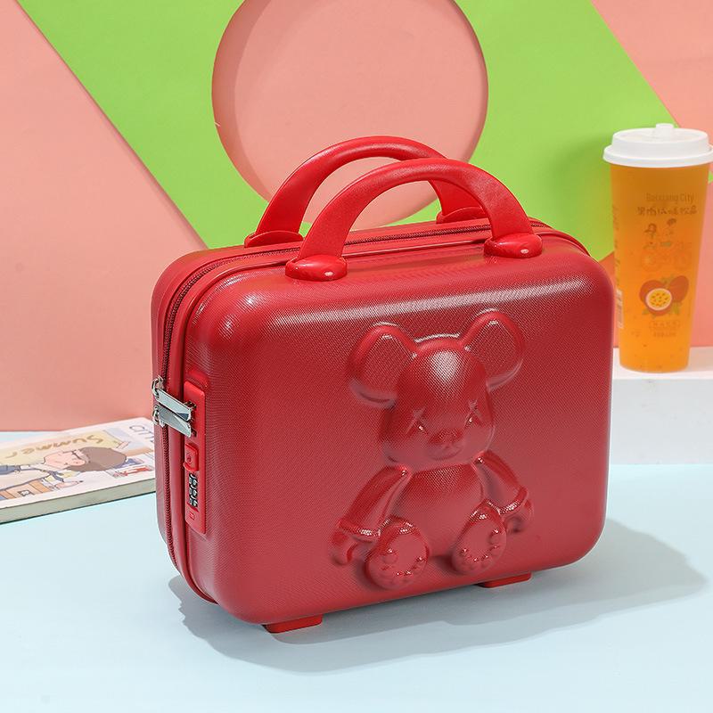 14" Compact Women's Suitcase with Lock and Code, Lightweight Mini Storage Bag