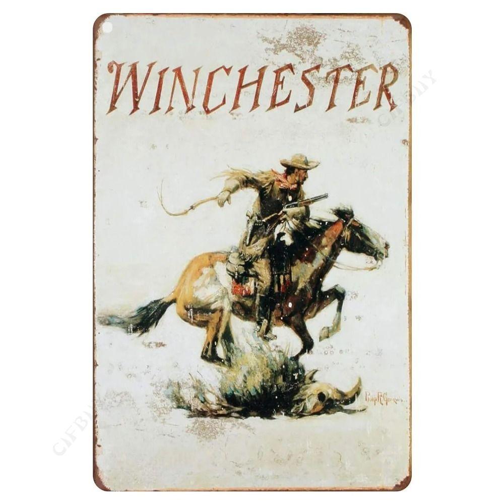Wild West Cowboy Retro Metalen Blikbord Wanddecoratie 20x30cm