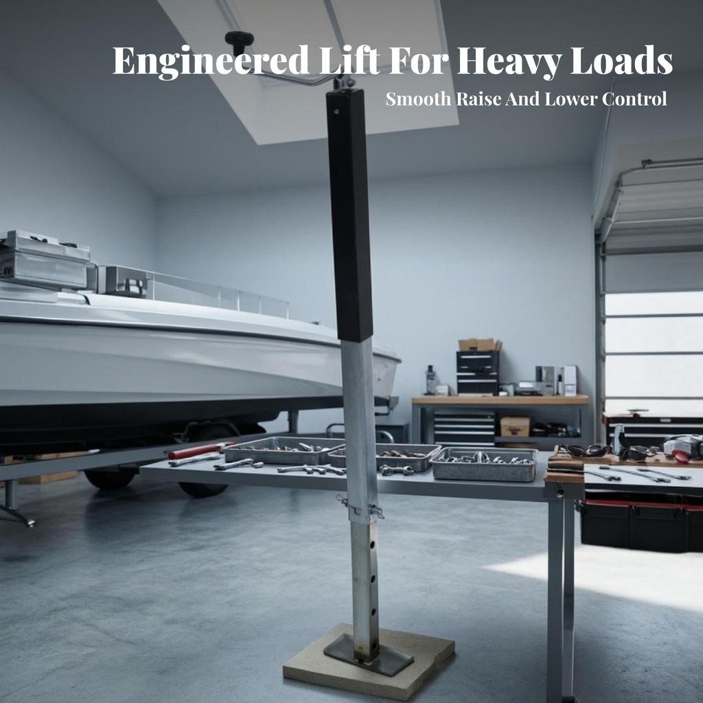 Weldable Trailer Jack Manual Support Leg with Base Plate Heavy-Duty