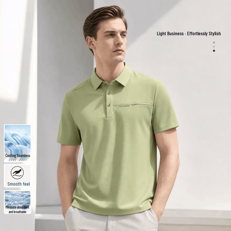 VEE KELLEN Men's Classic Business Casual Short Sleeve Polo Shirt