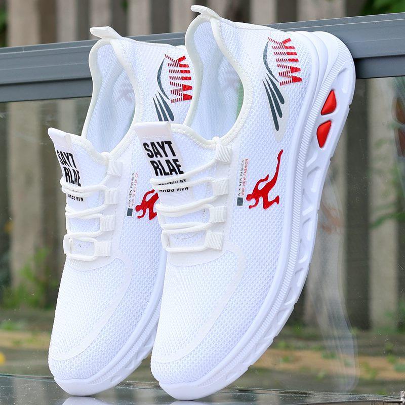 Summer Men's Shoes Ice Silk Mesh Shoes Casual Running Sports Shoes Thin Hollow Student Breathable Deodorant Men's Shoes