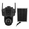 8MP Security Camera Panoramic Auto Tracking Dual Lens Camera Battery Or Solar Panel Low Power Consumption IP66 Water