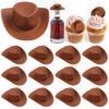 10/30/50 st Mini Cowboyhattar DIY Flasktoppare Cupcake Toppers För möhippa Bröllopsdekoration Western Tema Födelsedagstillbehör