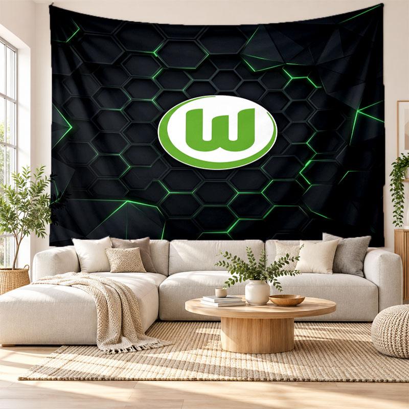 VfL Wolfsburg FC Wall Tapestry, Soft Fabric Wall Hanging, Decorative Backdrop For Bedroom Home Wall Art