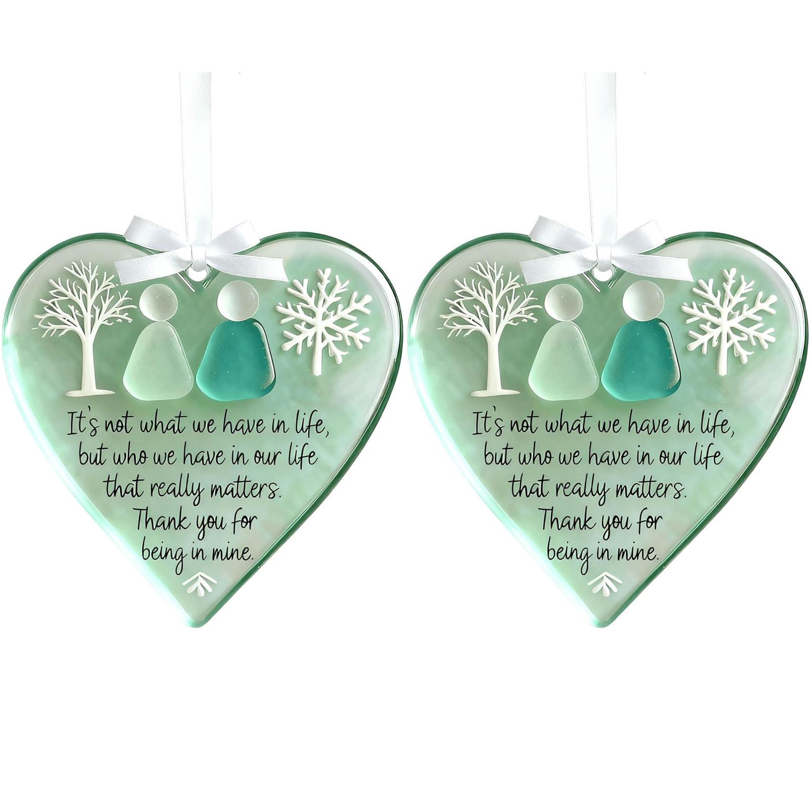 

2025 Sea Glass Snowflake Friendship Ornament Acrylic Xmas Tree Hanging Friendship Pendant for Hallway Festival Home Colleague