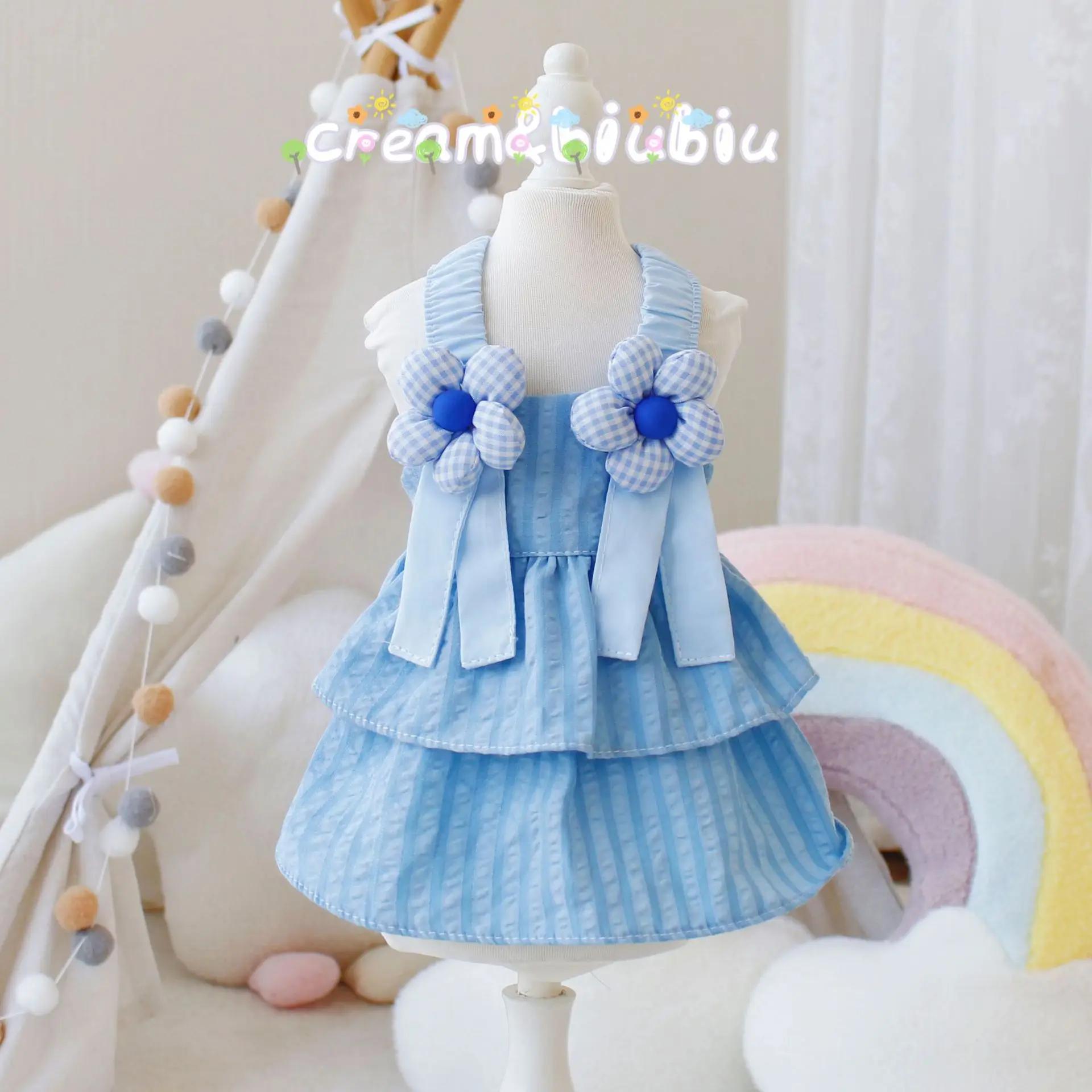 

Платье-комбинезон в полоску для собак и кошек на весну и лето, симпатичное платье-комбинезон с цветочным принтом, охлаждающий жилет для собак с плюшевым мишкой XL