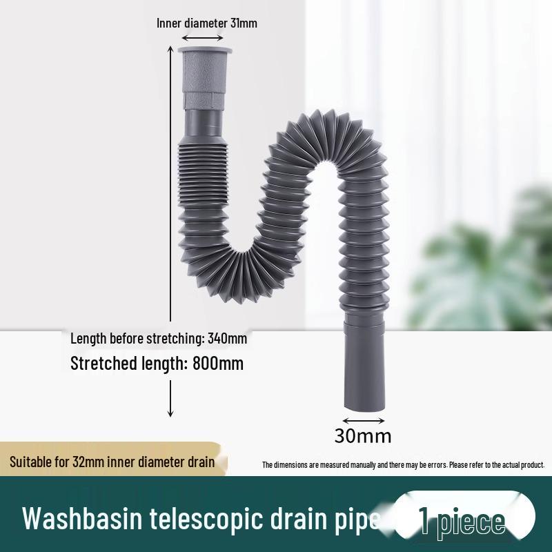 

Водонепроникна висувна зливна труба для умивальника для кухні/ванної кімнати