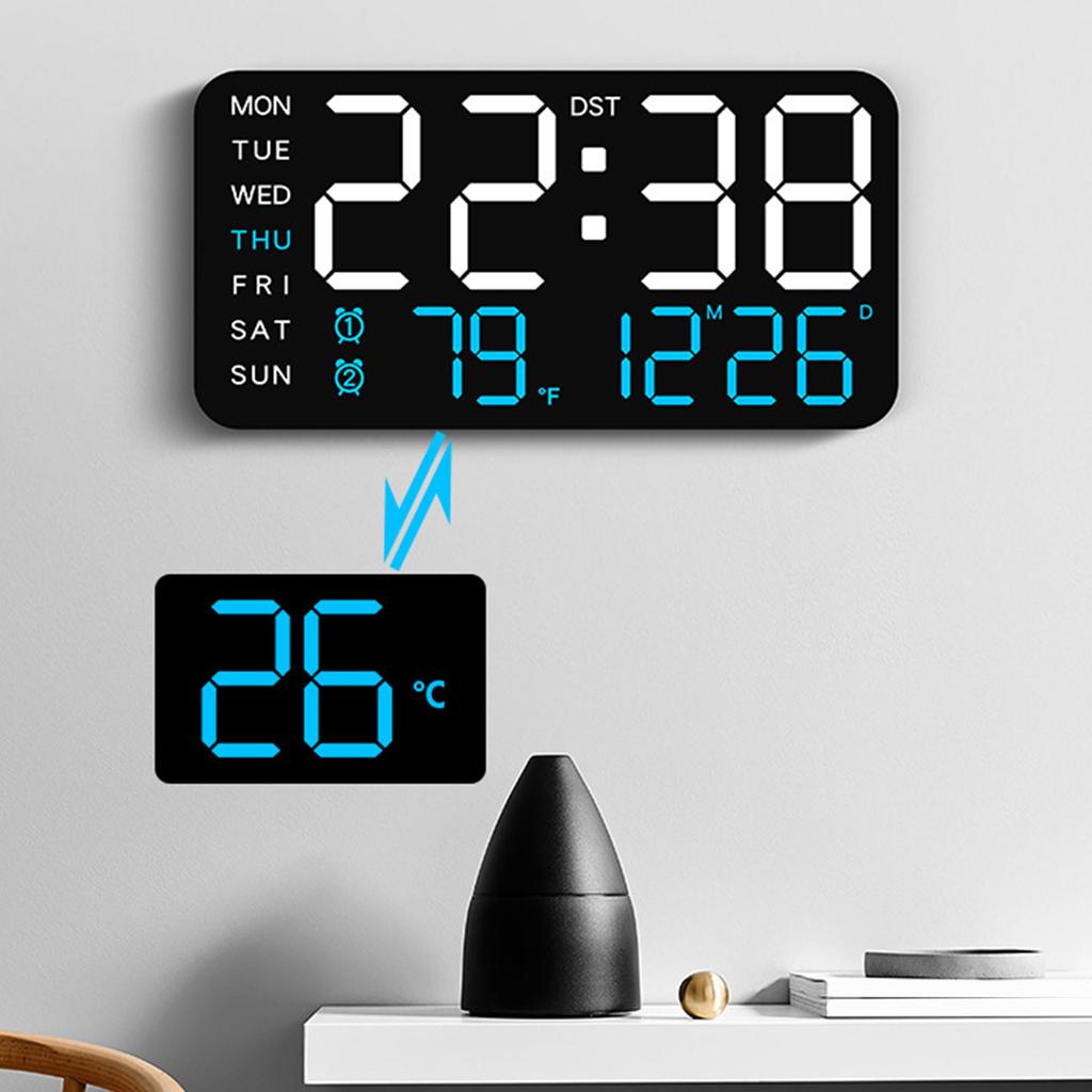 LED Digital Wall Clock Large Display Alarm Clock Perfect for Home Office Gym Decors and Seniors Precise Time Management
