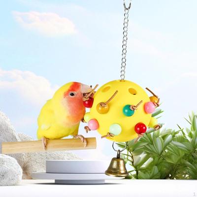 Birds Cage Hanging Toy Parrot Chew Ball Encourages Foot Exercise Toy,Foraging Toy,