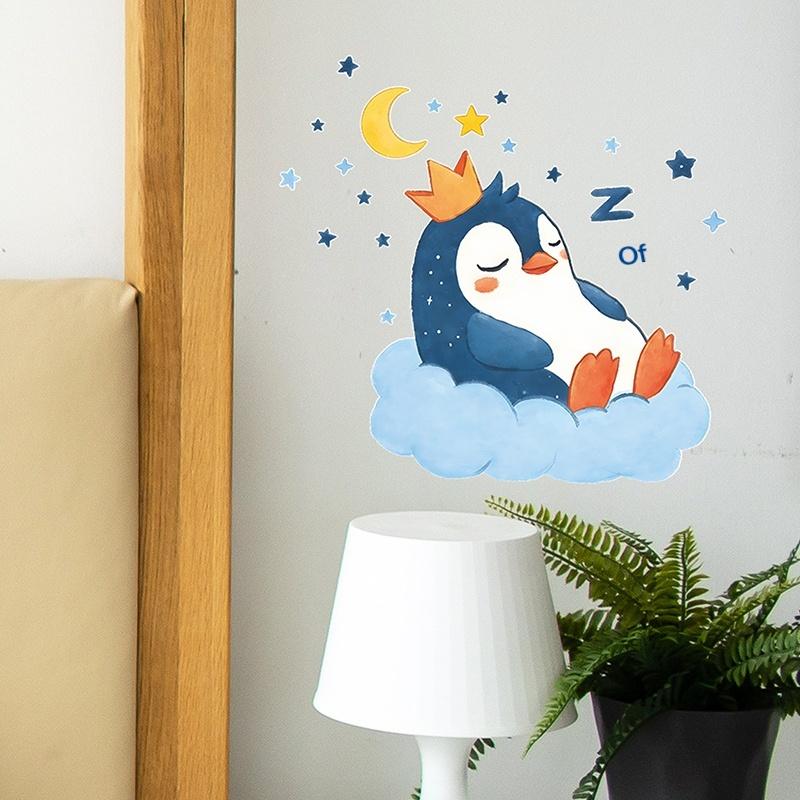 Glow-in-the-Dark Penguin Toilet Stickers Self-Adhesive Removable PVC Bathroom Decoration Wall Windows Car Decals