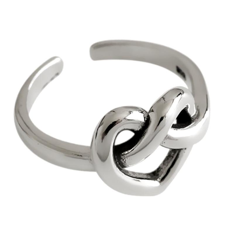 

Women s Jewelry 925 Sterling Silver Tie a Knot Heart Rings For Women Accessories Wholesale Jewellery Prevent Allergy серебряный