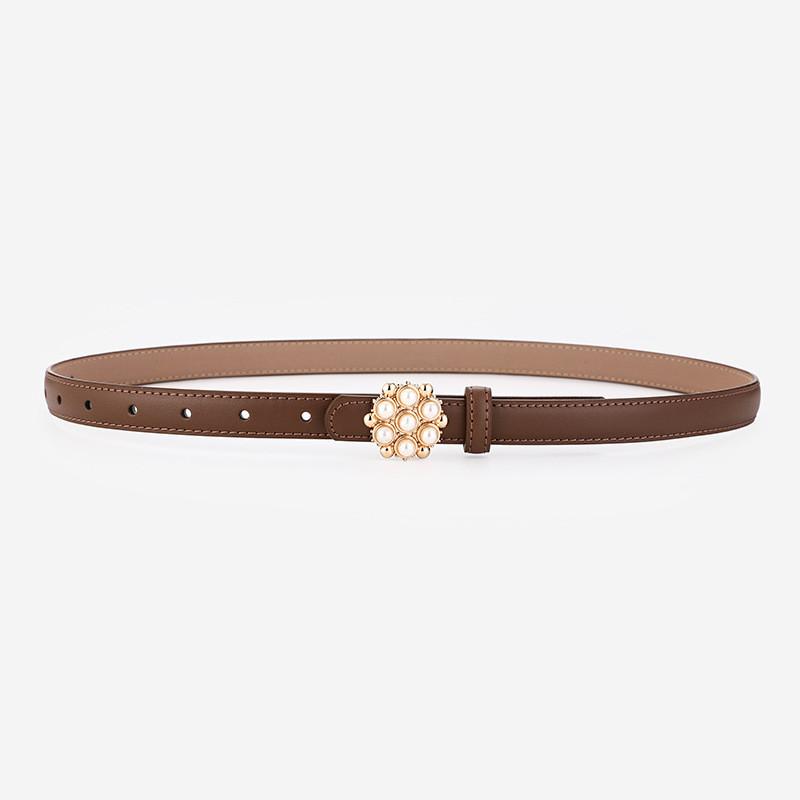 Genuine Leather Woman Belt With Rhinestones For Dress And Jeans Fashion Accessory