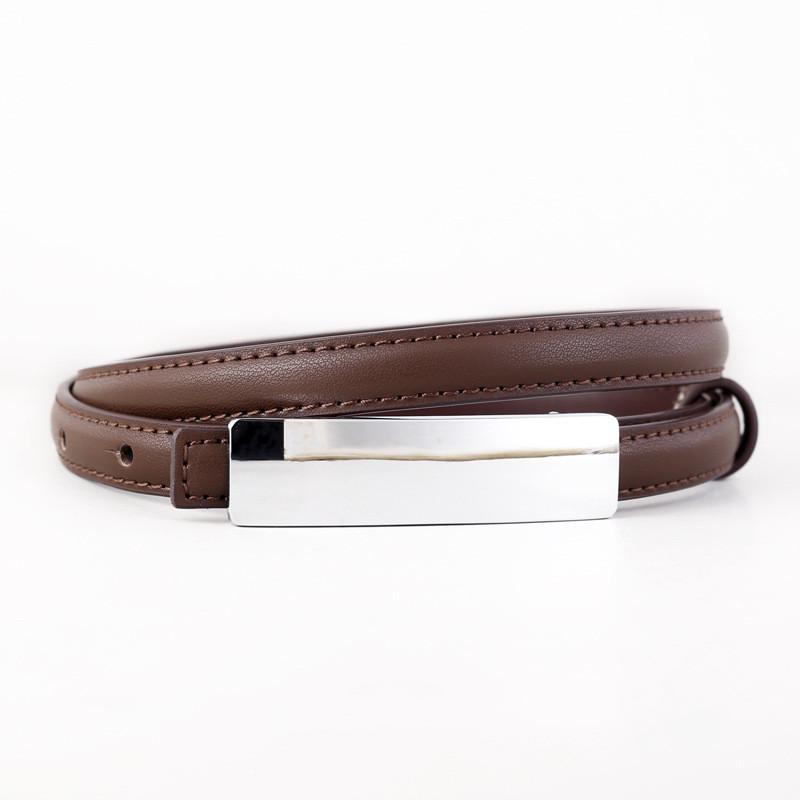 Leather Waist Belt For Women With Alloy Buckle And Punched Detailing For Office Style