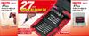 and Socket Set for Furniture Assembly and Maintenance E-Value 27-Piece Screwdriver, Bit, EMT-27