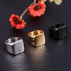 Night Club Punk Square Men Smooth Band Wide Finger Ring Jewelry Birthday