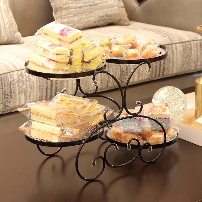 Multi-layers Iron Fruit Plate Living Room Home Fruit Plate Candy Bowls Nordic Dessert Snack Shelf Rack Table Decoration Fruit Plate Basket Snacks Tray