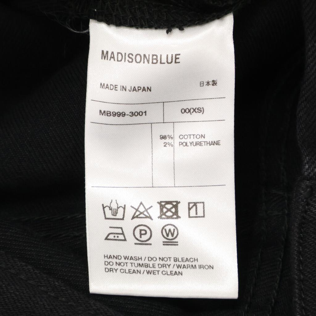 MADISON BLUE [Excellent Condition] MB999-3001 HEM CUT SLIM FLARE DENIM Skinny Denim Pants/ Bottoms 00 blackUsed