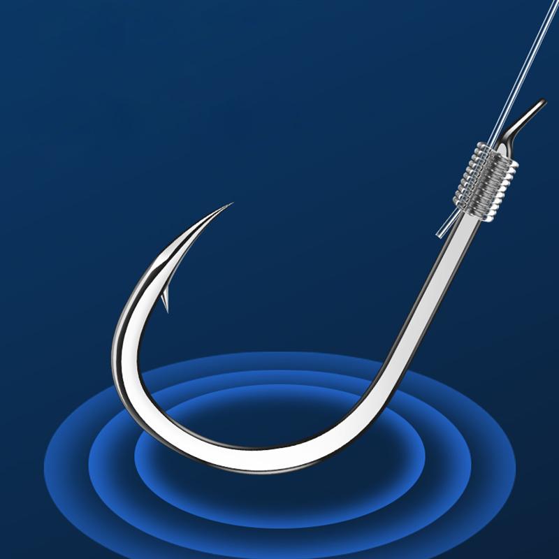 Wild Fishing Lake Giant Fish Hooks Tied Sub-line Double Hook Finished Anti-winding Hook Set Fishing Gear Hook