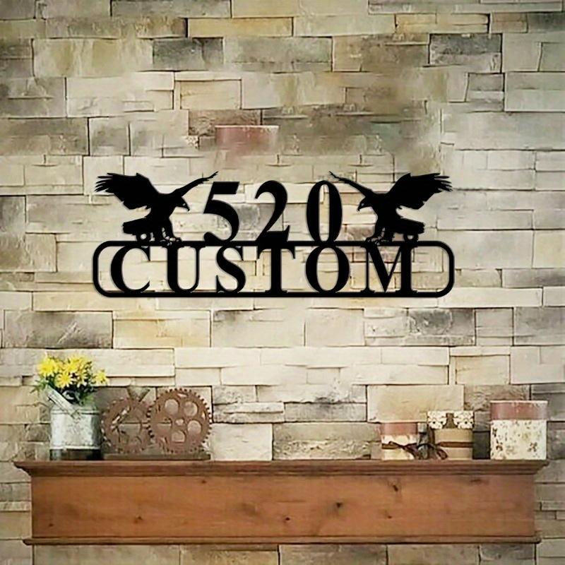 Majestic Custom Eagle House Number - Metal Address Plaque or Street Sign Showcasing Power & Grace of the Eagle. Decorative Sign