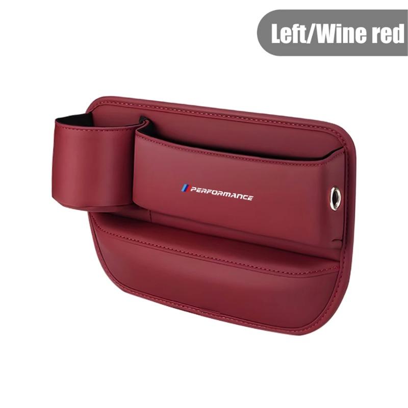 PU Leather Auto Console Side Seat Plug Filler Organizer Box Car Seat Gap Bag Multifunction Seat Organizer For BMW Performance M