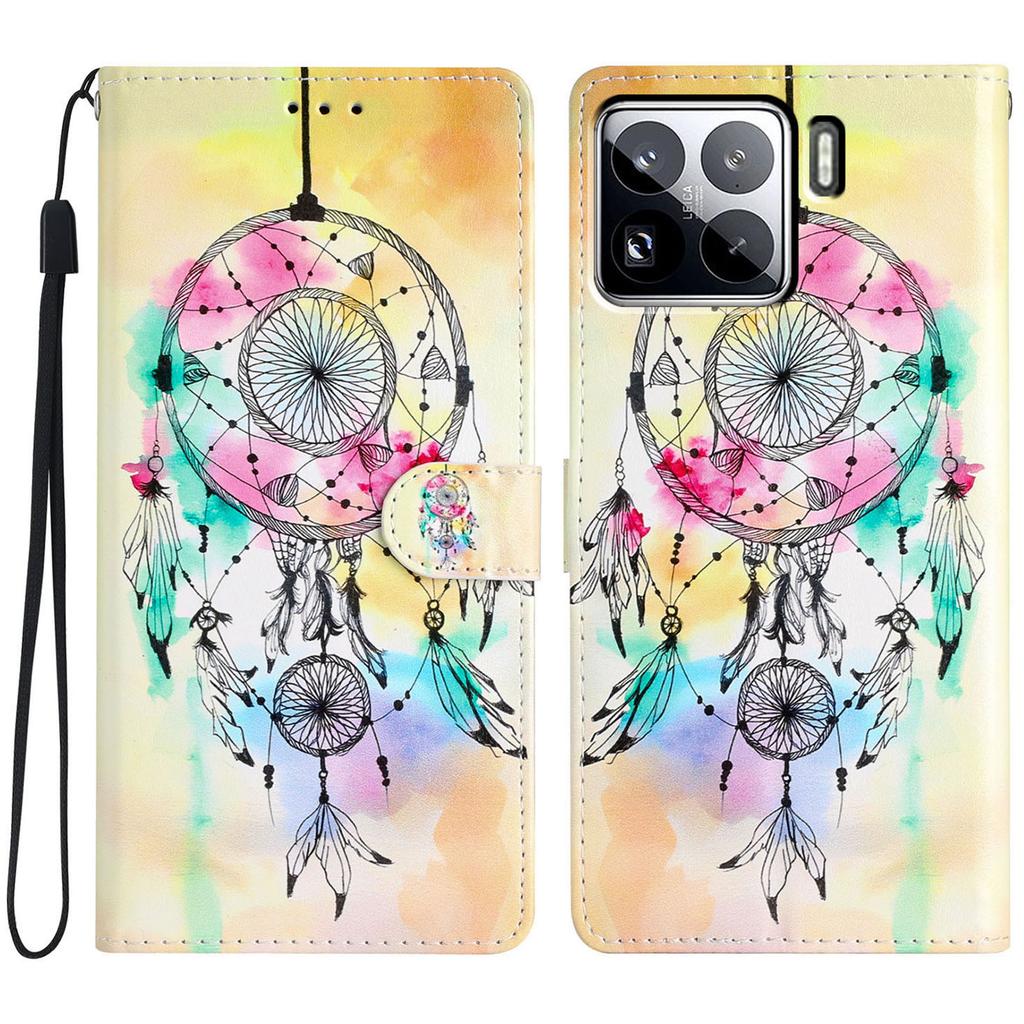 For Xiaomi 15 Pro Wallet Case PU Leather Pattern Printing Stand Phone Cover with Strap