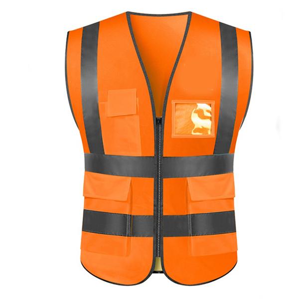Reflective Safety Vest For Women Men High Visibility Security With Pockets Zipper Front Meets AnsiIsea Standards