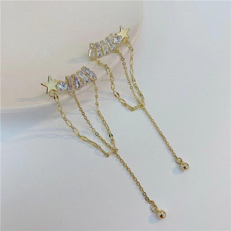 Boucles d'oreilles à longues pampilles pour femmes, style coréen Dongdaemun, design original, boucles d'oreilles polyvalentes