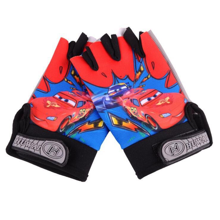 Kids Summer Half-Finger Gloves, Thin Anti-Slip UV Protection Breathable Cycling Sports Children Gloves