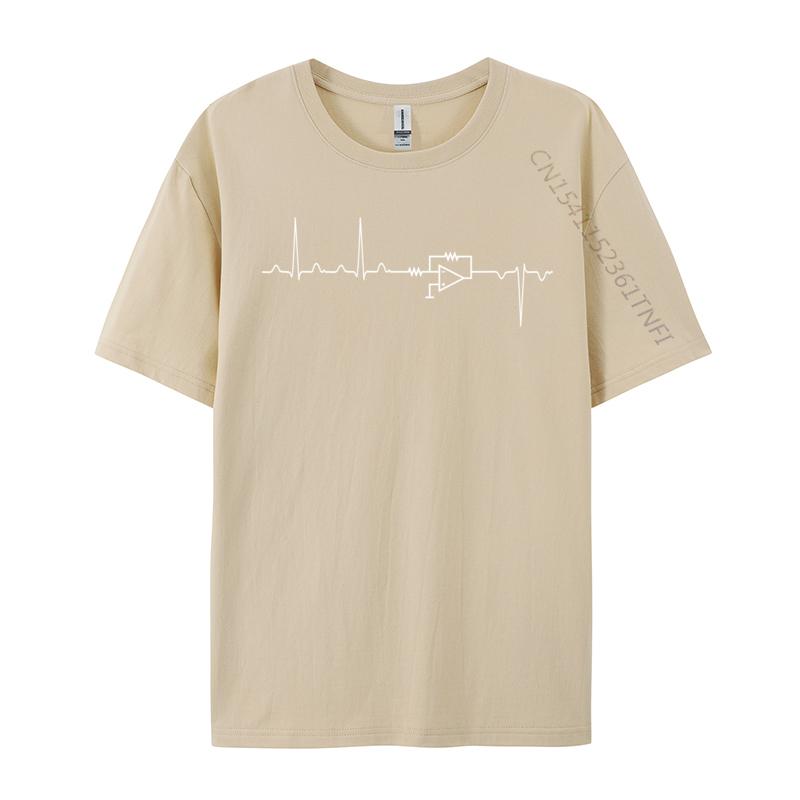 Electrical Engineering Heartbeat Inverter Custom Tshirts Discount Printing Cotton Men's Tops Tees Normal Top T-Shirts Wholesale
