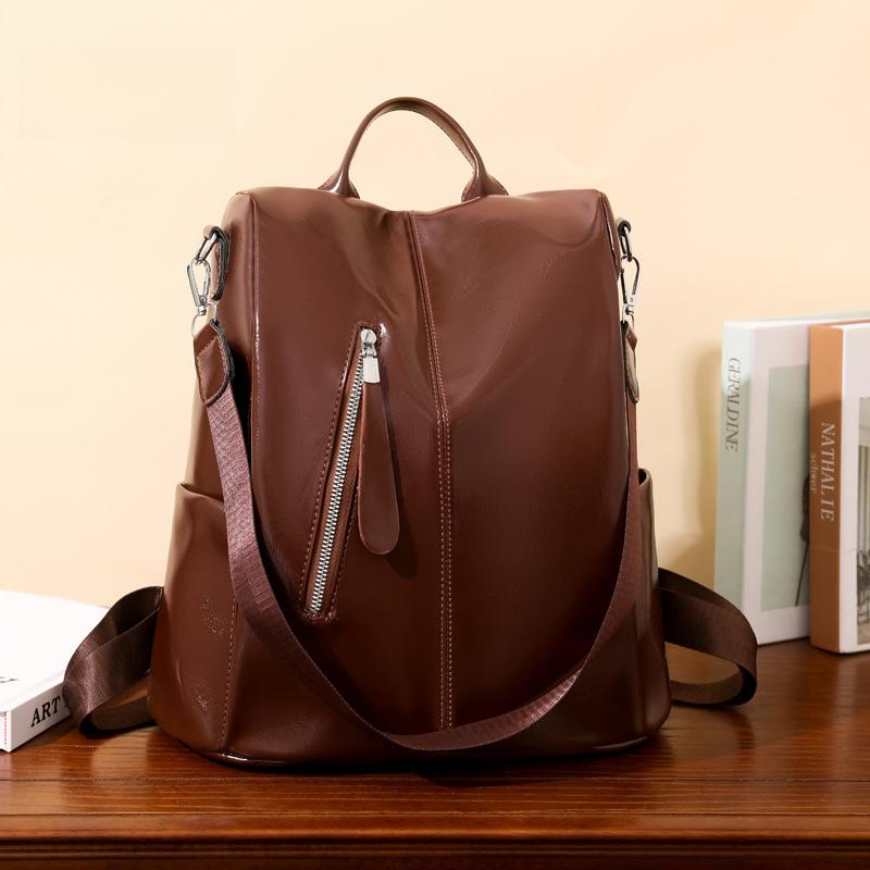 Anti-theft Soft Leather Backpack For Women - Large Capacity Fashion Travel Bag, Convertible Shoulder Bag