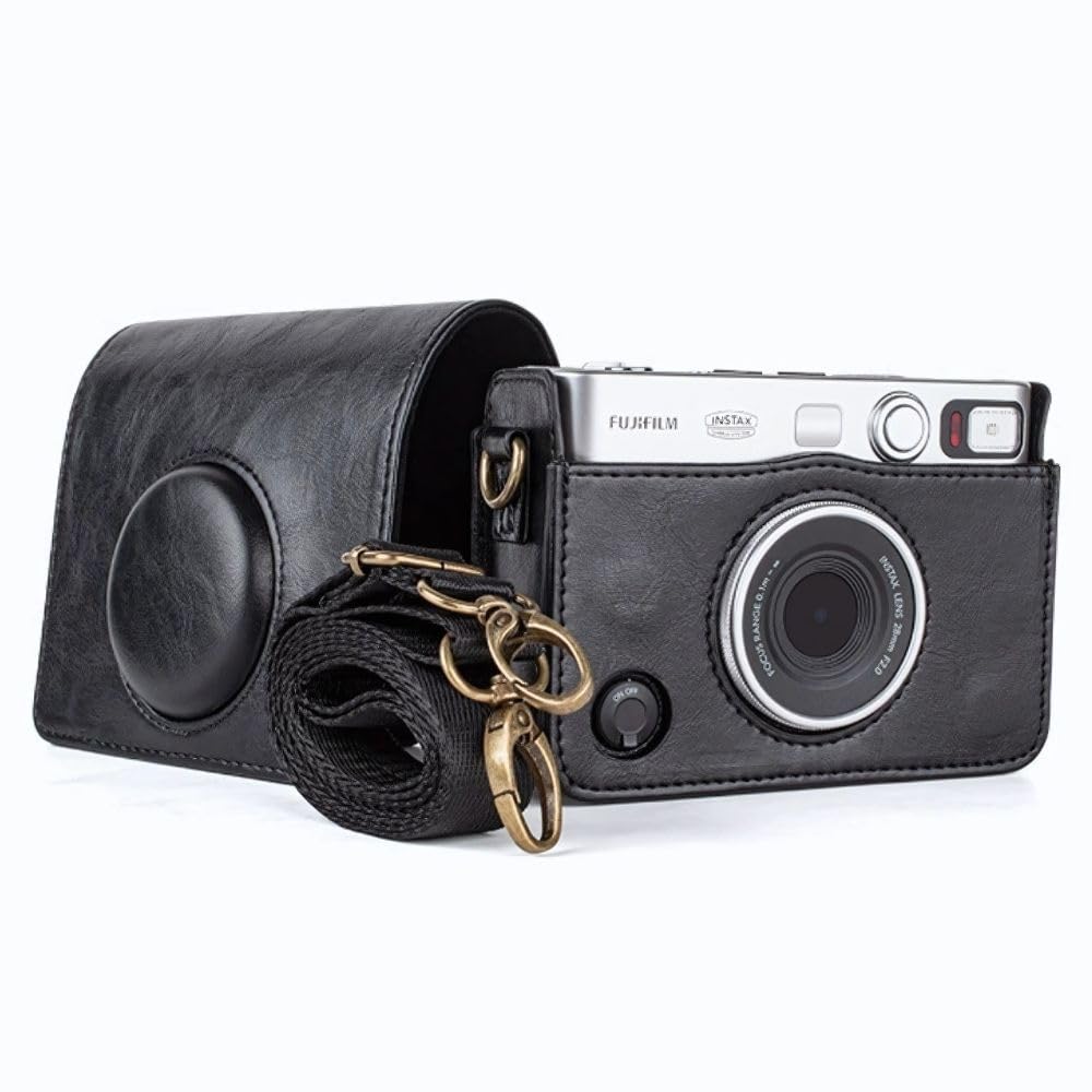 

Instax Mini Evo Case with PU Leather Shoulder Strap and Magnetic Snap (Black) чёрный