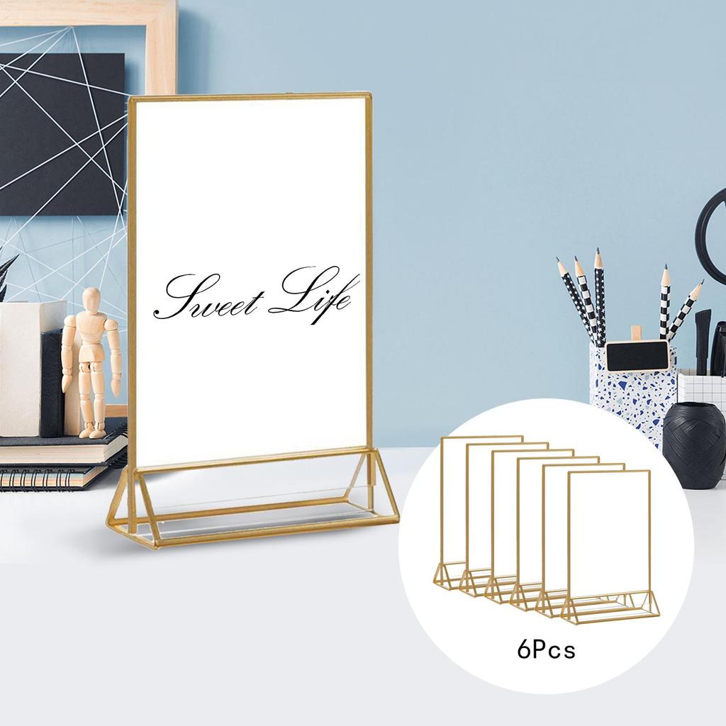 6Pcs Acrylic Sign Holder Stand Poster Home Meetings Table Menu 7